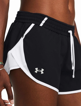 Fly-By 3" Shorts - Black/White tumble dry Striped Pattern