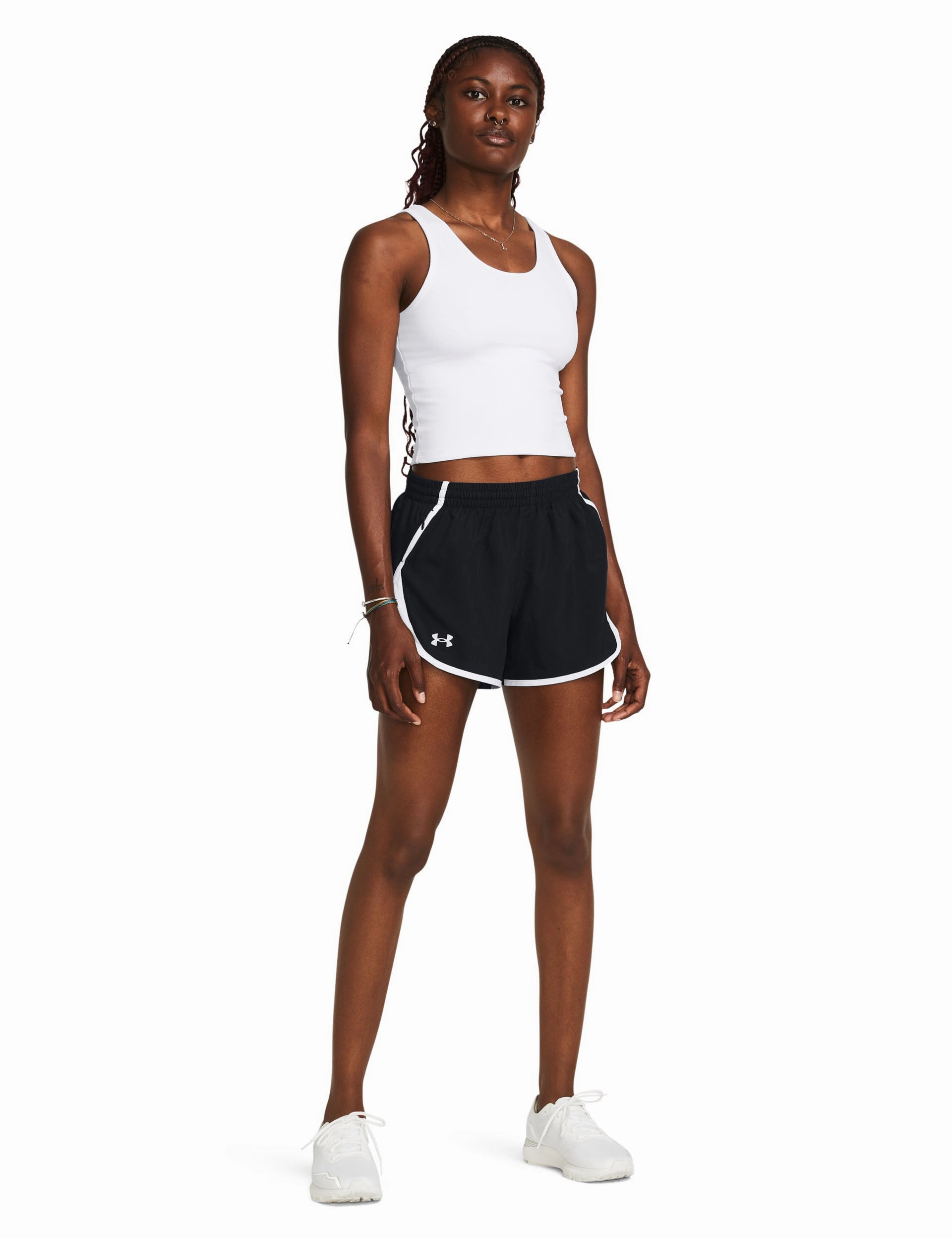 Fly-By 3" Shorts - Black/White Mesh Fabric