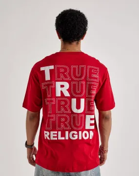 True Religion Puff Stitch Tee FlexibleCollarDesign WaterRepellent Finish