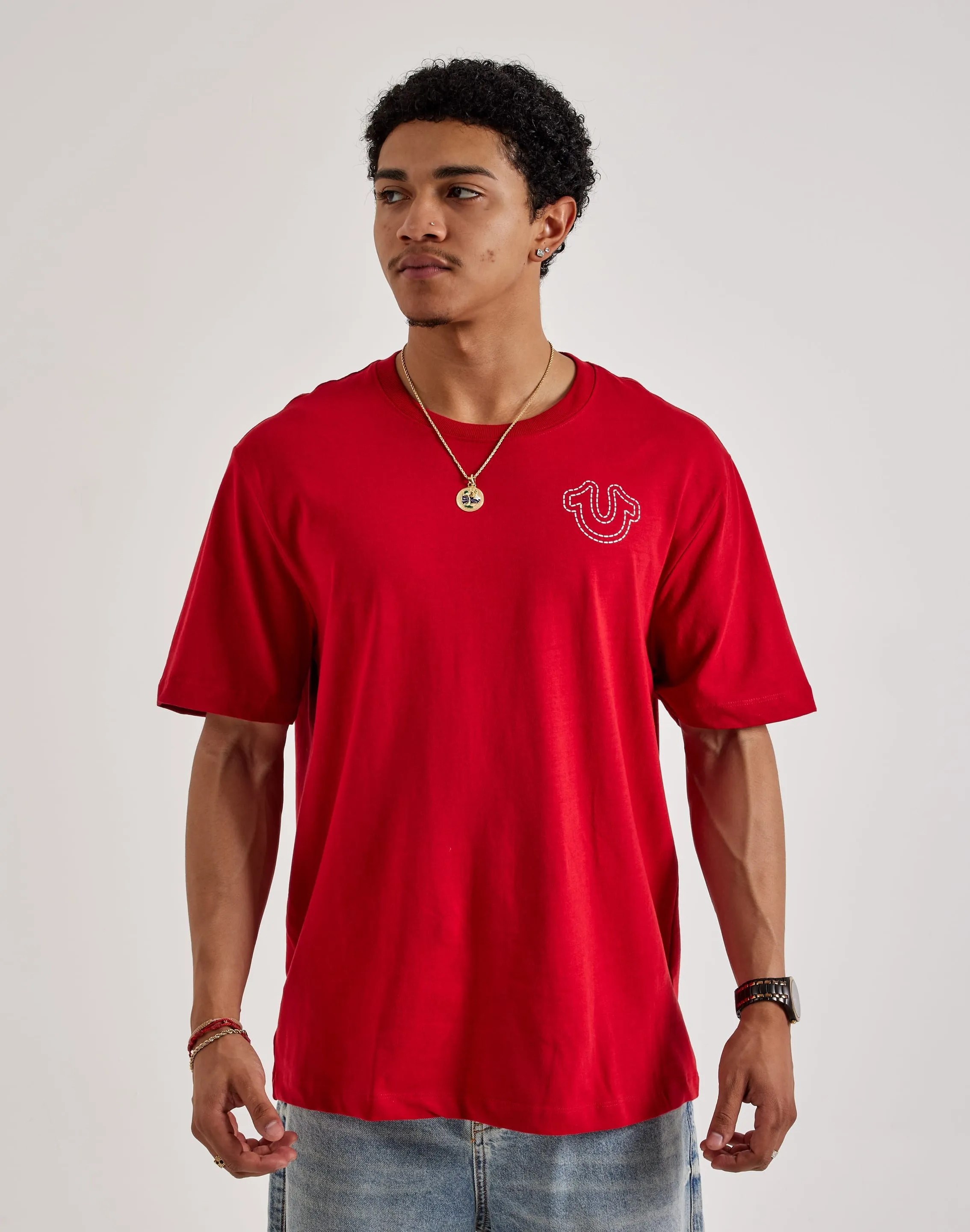 RollUp Sleeves True Religion Puff Stitch Tee
