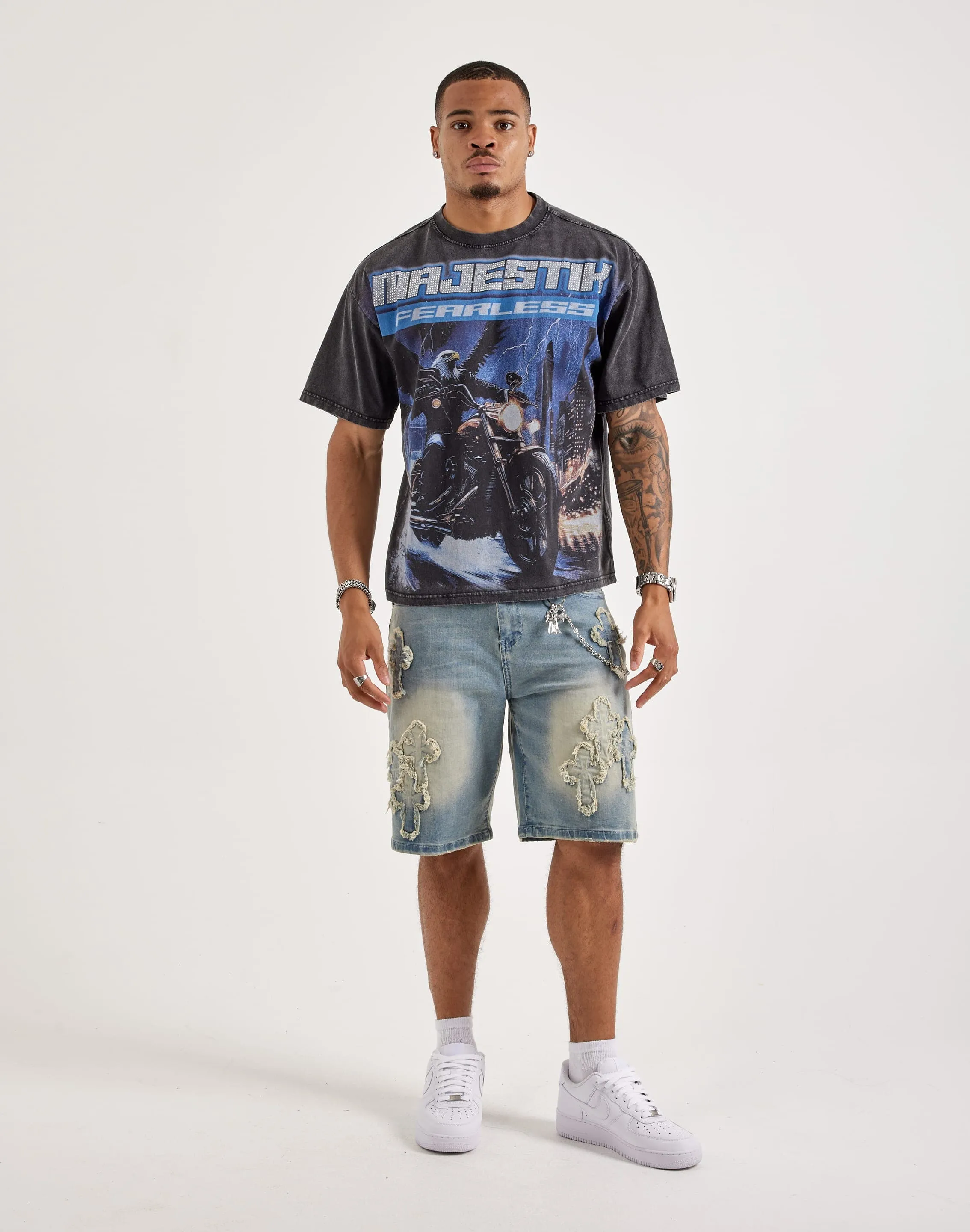 Majestik Fearless Motorcycle Tee wrinkle free Adjustable Fastenings
