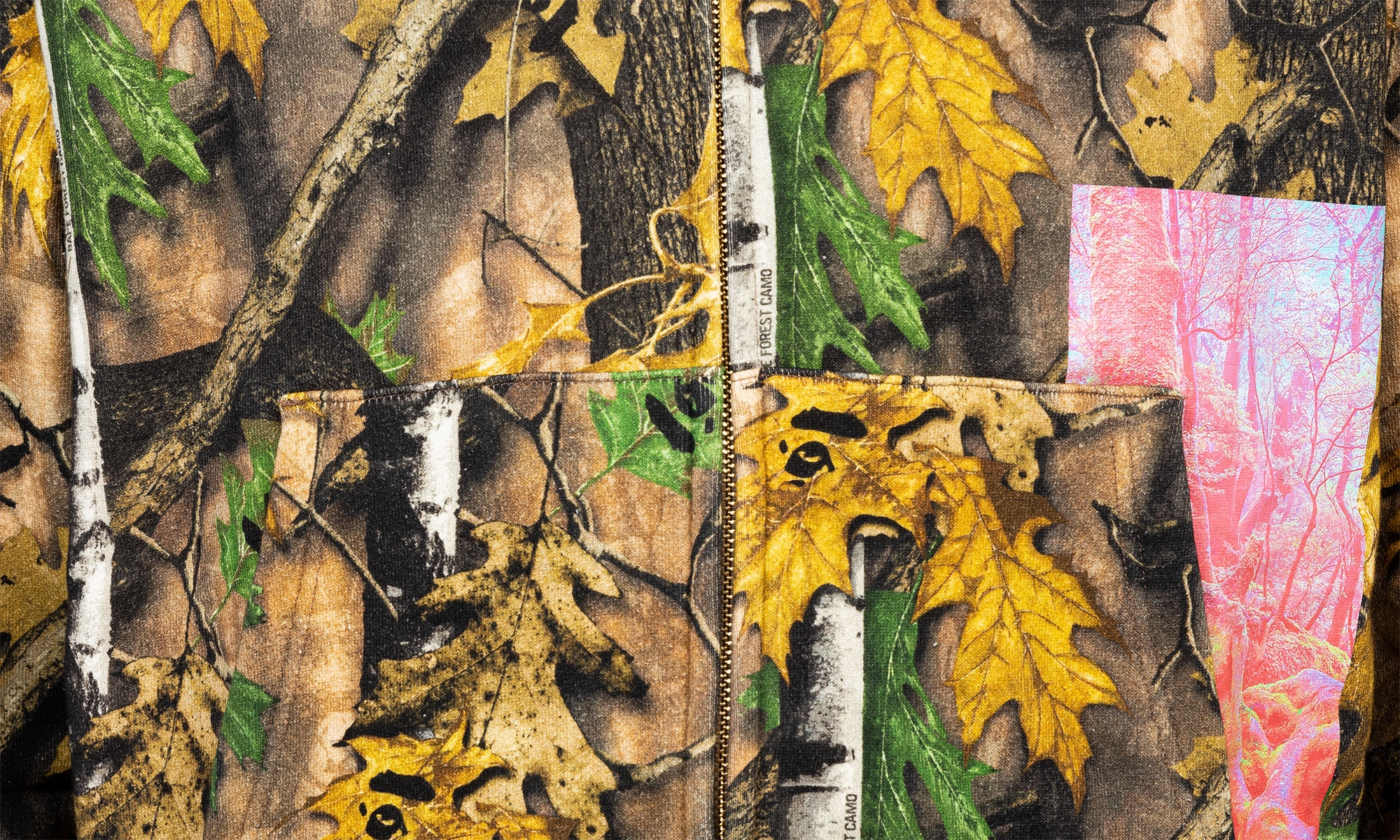 Forest Camo Wide Full Zip Hoodie