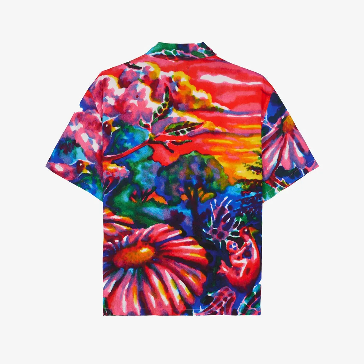 FORGOTTEN FOREST SHORT SLEEVE BUTTON UP SHIRT - RED / MULTI Desert Heat