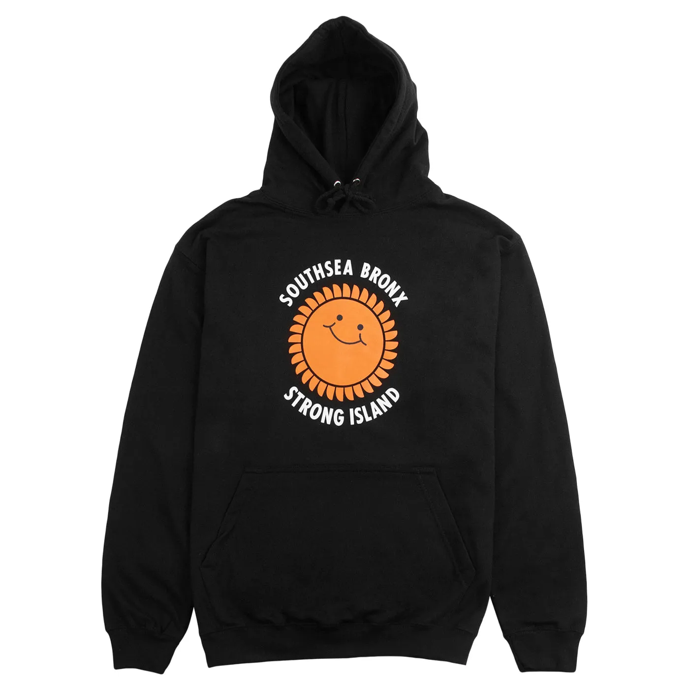 Compact Knit Collar Southsea Bronx Strong Island Hoodie - Black