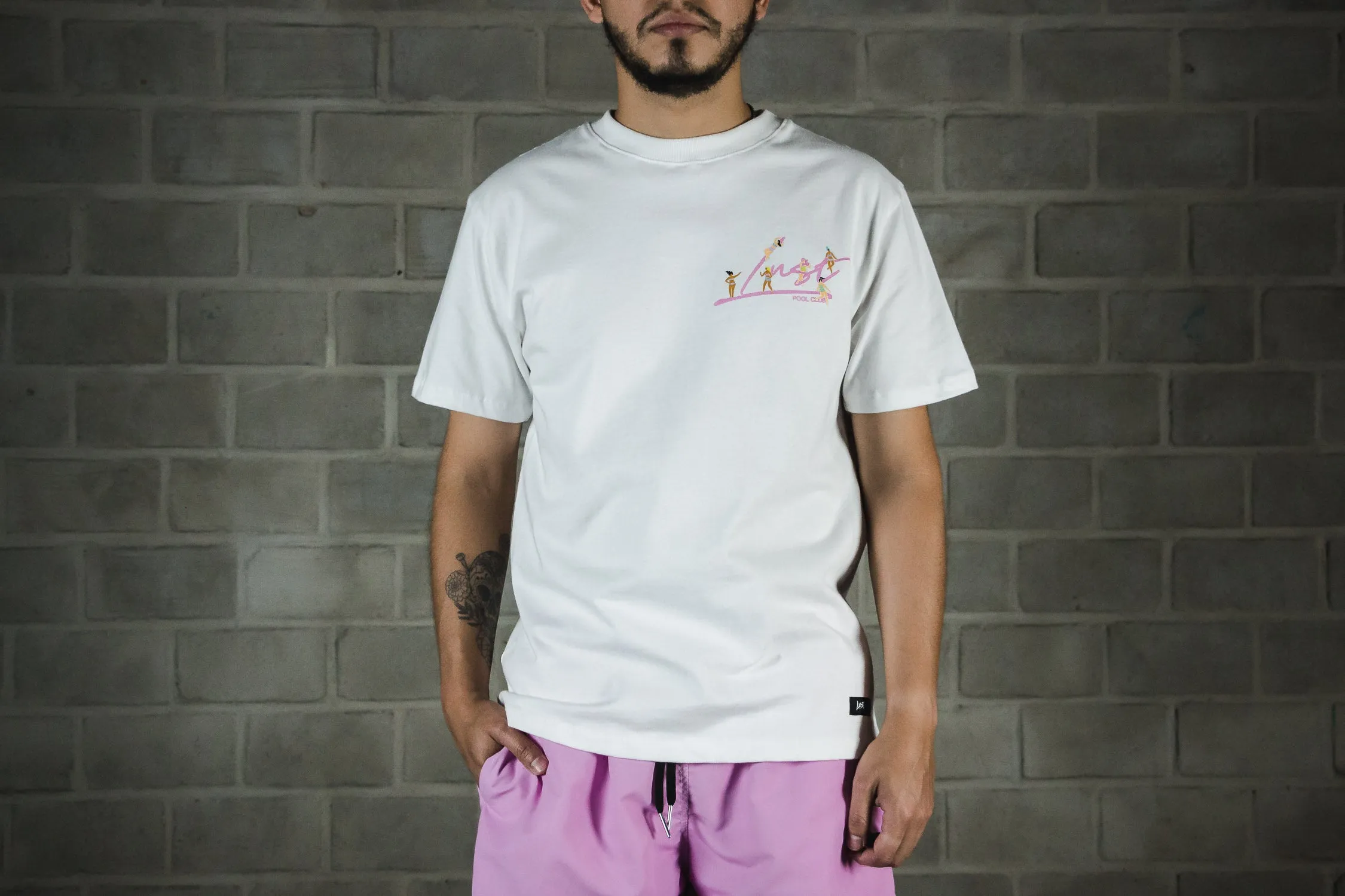stain resistant coating AllDay Comfort Design Lust Pool Girls Tee