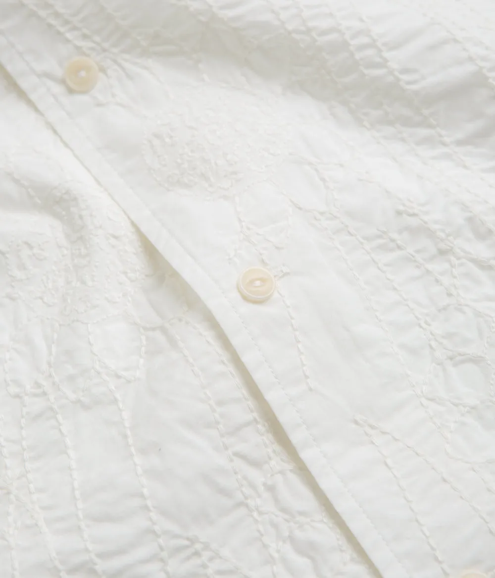 Button front Subtle patterns YMC Sidri Shirt - White