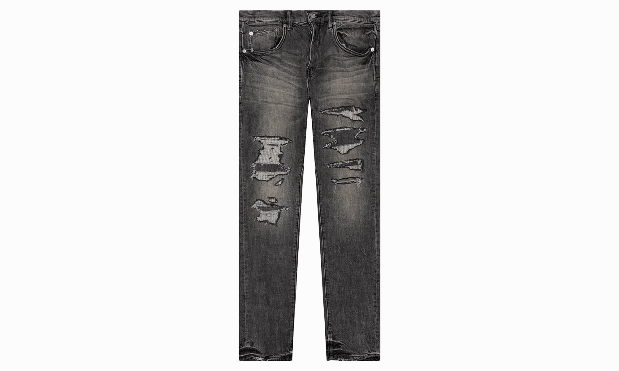 standard fit Four Pocket Destroy Silicone Outline Jeans