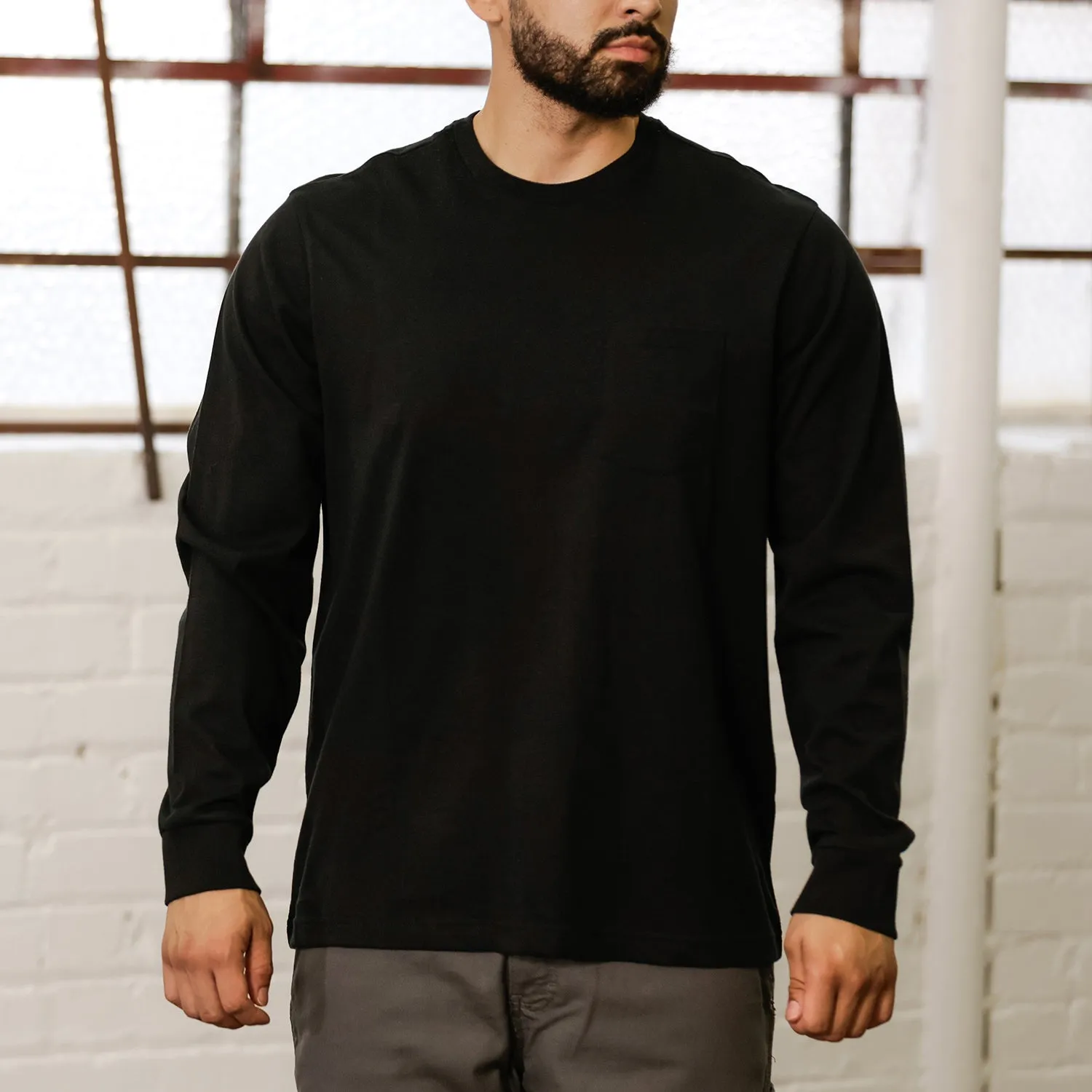 Long Sleeve Work Shirt - Mens MoistureWicking Fabric BuiltIn Grip