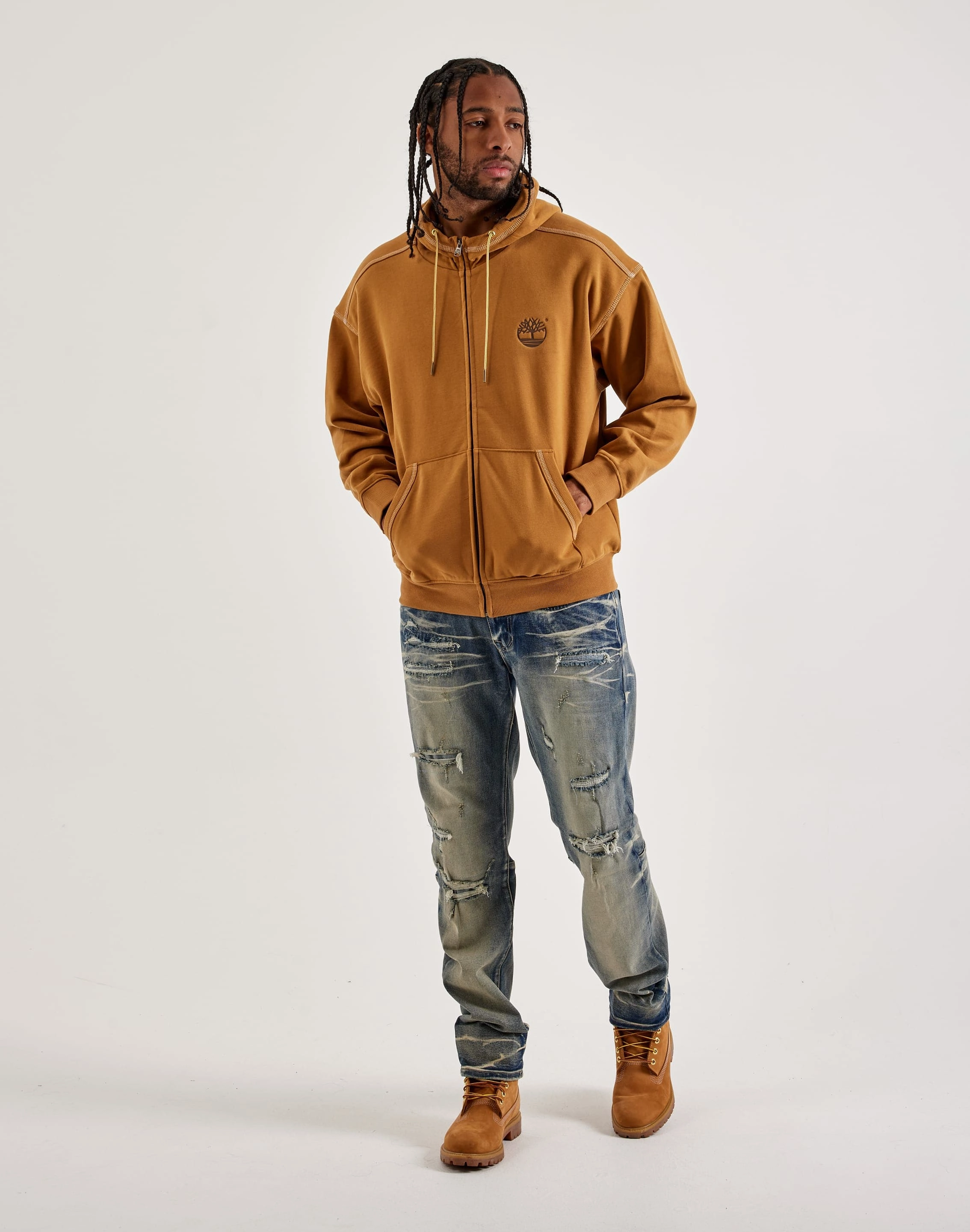 Comfort Fit Breathable Material Timberland Full-Zip Fleece Hoodie