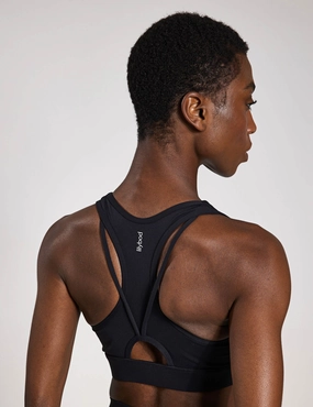 Fully Encapsulated Cups Thin straps seams Frankie Cloud-Core Sports Bra - Black