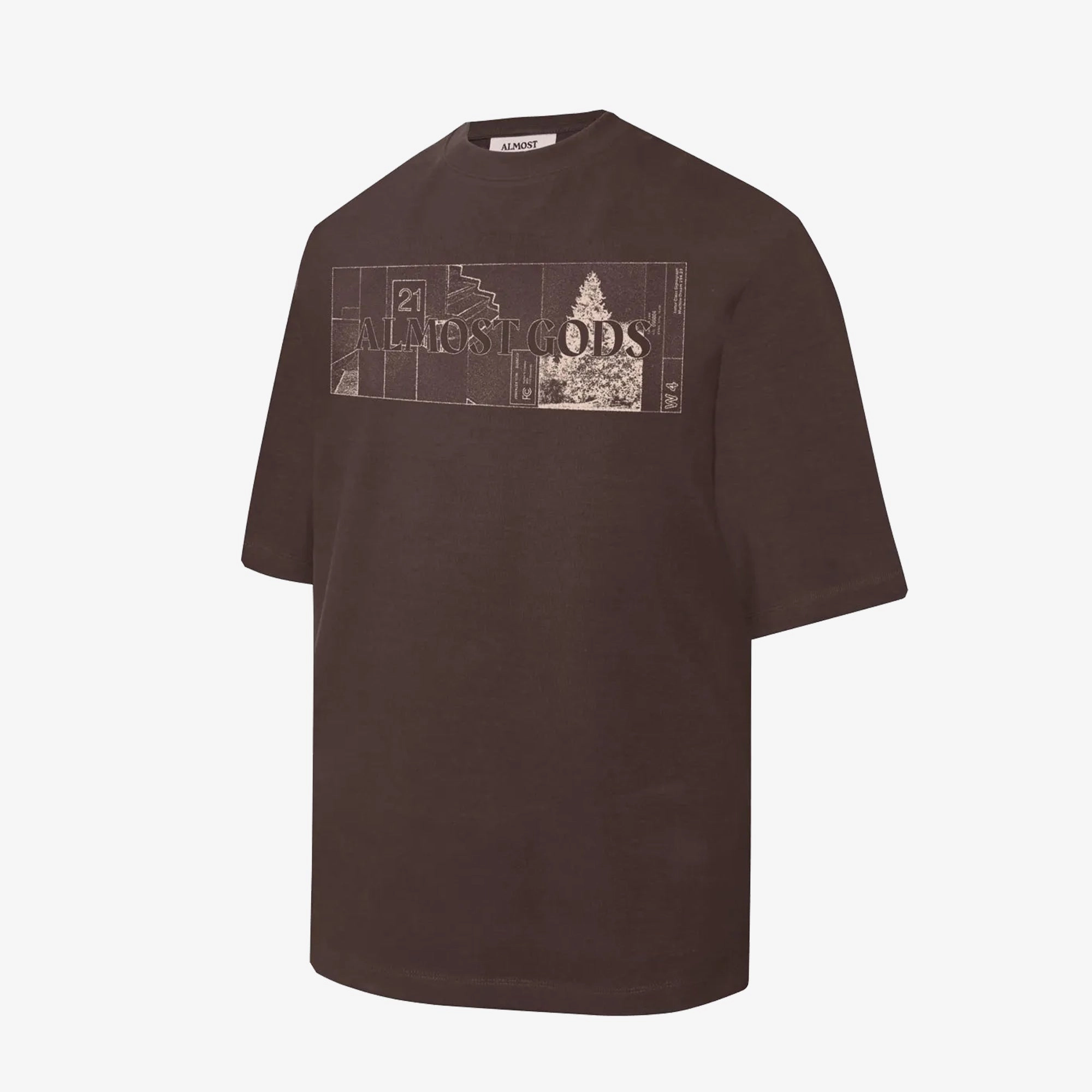 Regular Fit ALMOST GODS | SYSTEM RELAXED TEE { BROWN