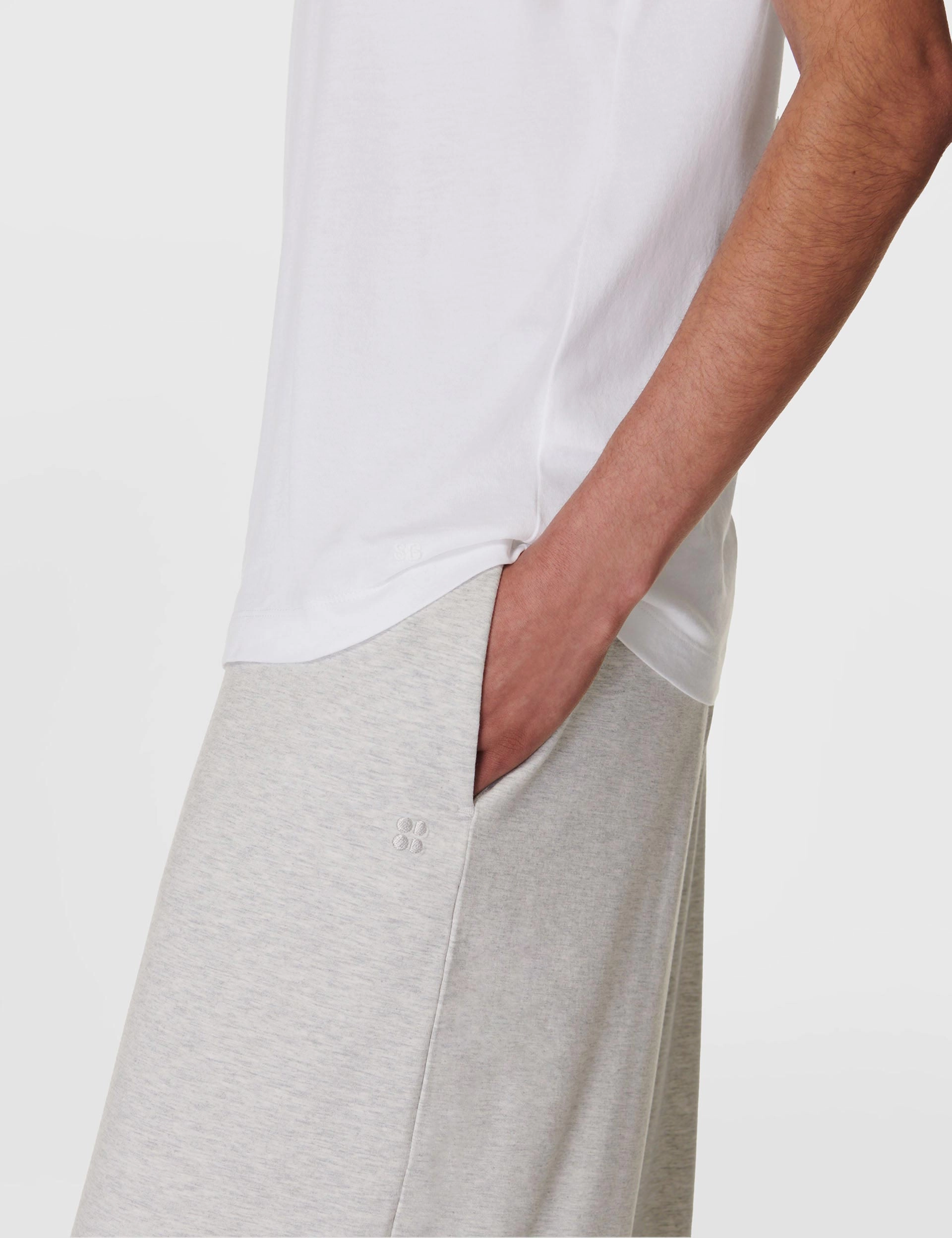Modal Wide Leg Trousers - Light Grey Marl Eco Friendly Recycled Material SeamlessLegOpenings