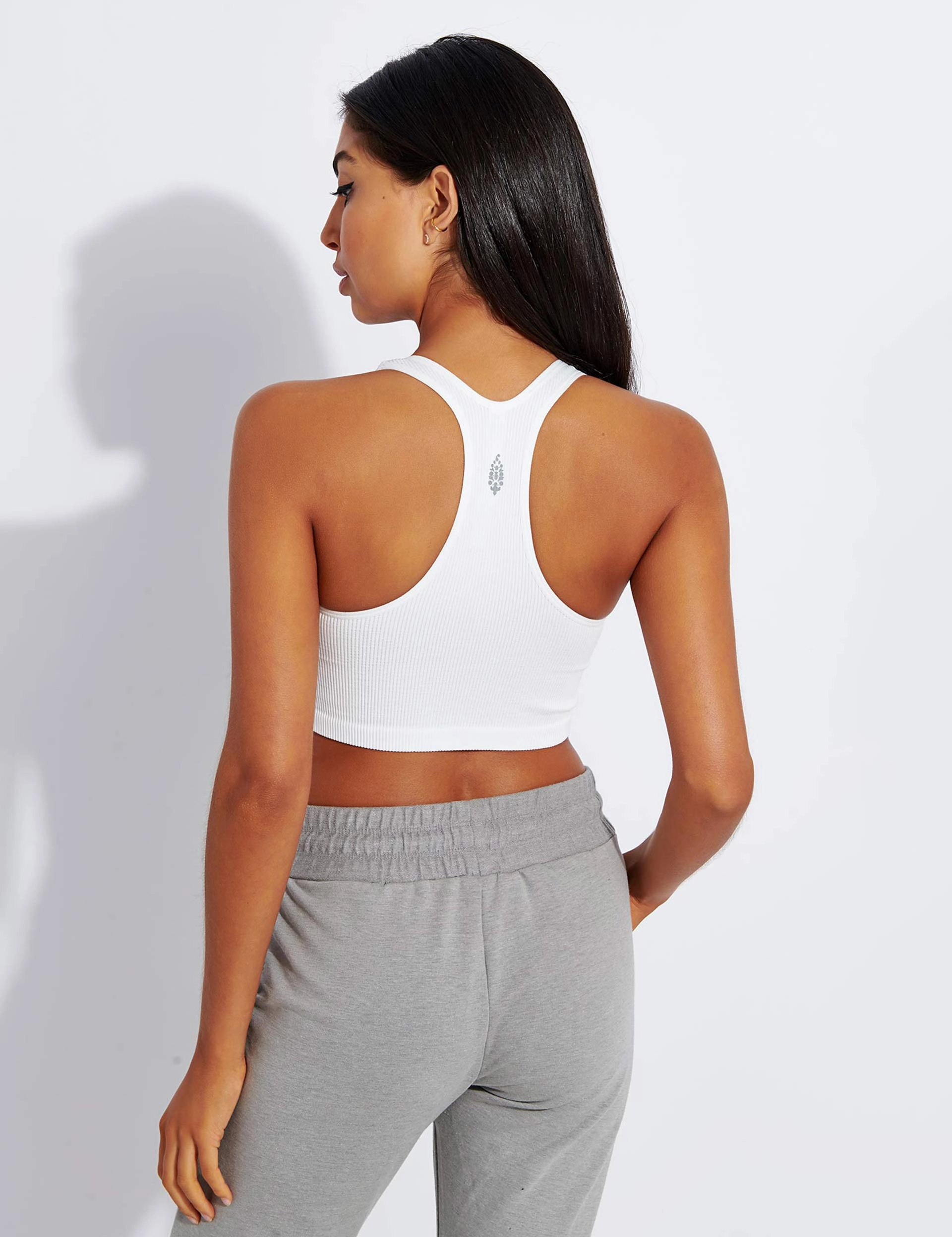 stretchy fabric Free Throw Crop - White