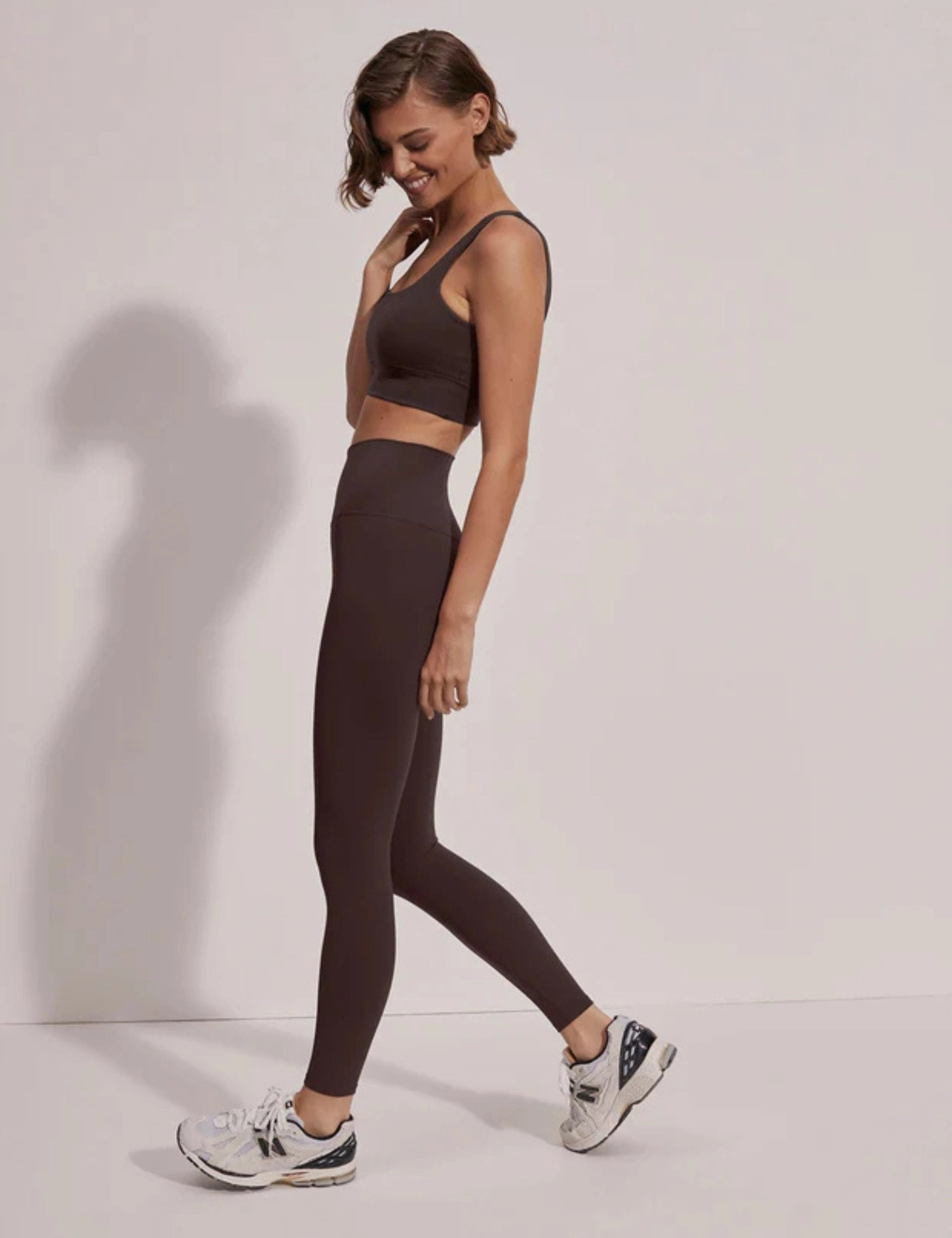 Structured Waistband Minimalist Style Dance Practice FreeSoft High Waisted Legging 25 - Coffee Bean