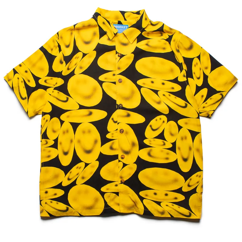 Market Afterhours Button Up Shirt - Washed Black/Yellow Non Static Finish Tailored Style