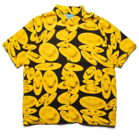 Market Afterhours Button Up Shirt - Washed Black/Yellow Anti Cling Fabric