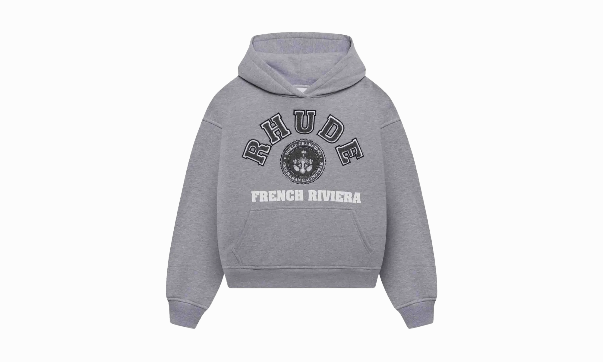 FRENCH RIVIERA PATCH HOODIE HEATHER "Grey"
