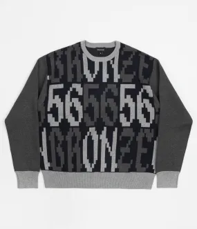 Bronze 56K Old E Crewneck Sweatshirt - Black / Grey Shiny Finish Trend Focus