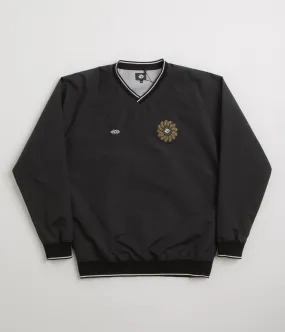 cycling suitable Magenta Tres Tech V Neck Sweatshirt - Black