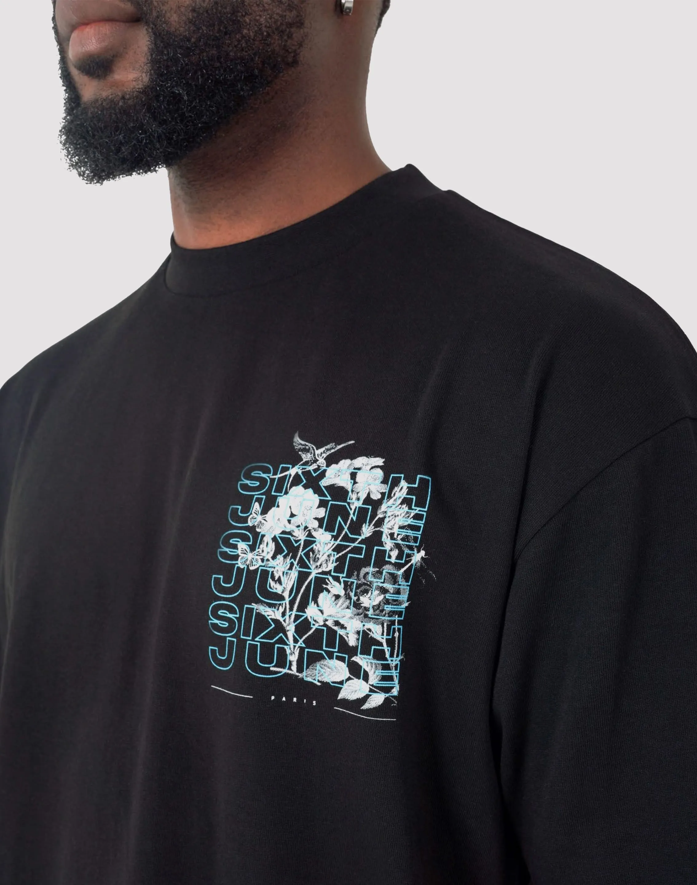Athleisure Cool Sun Beam SJP DISTRIBUTION COMPANY Sixth June Flower Square Black Tee