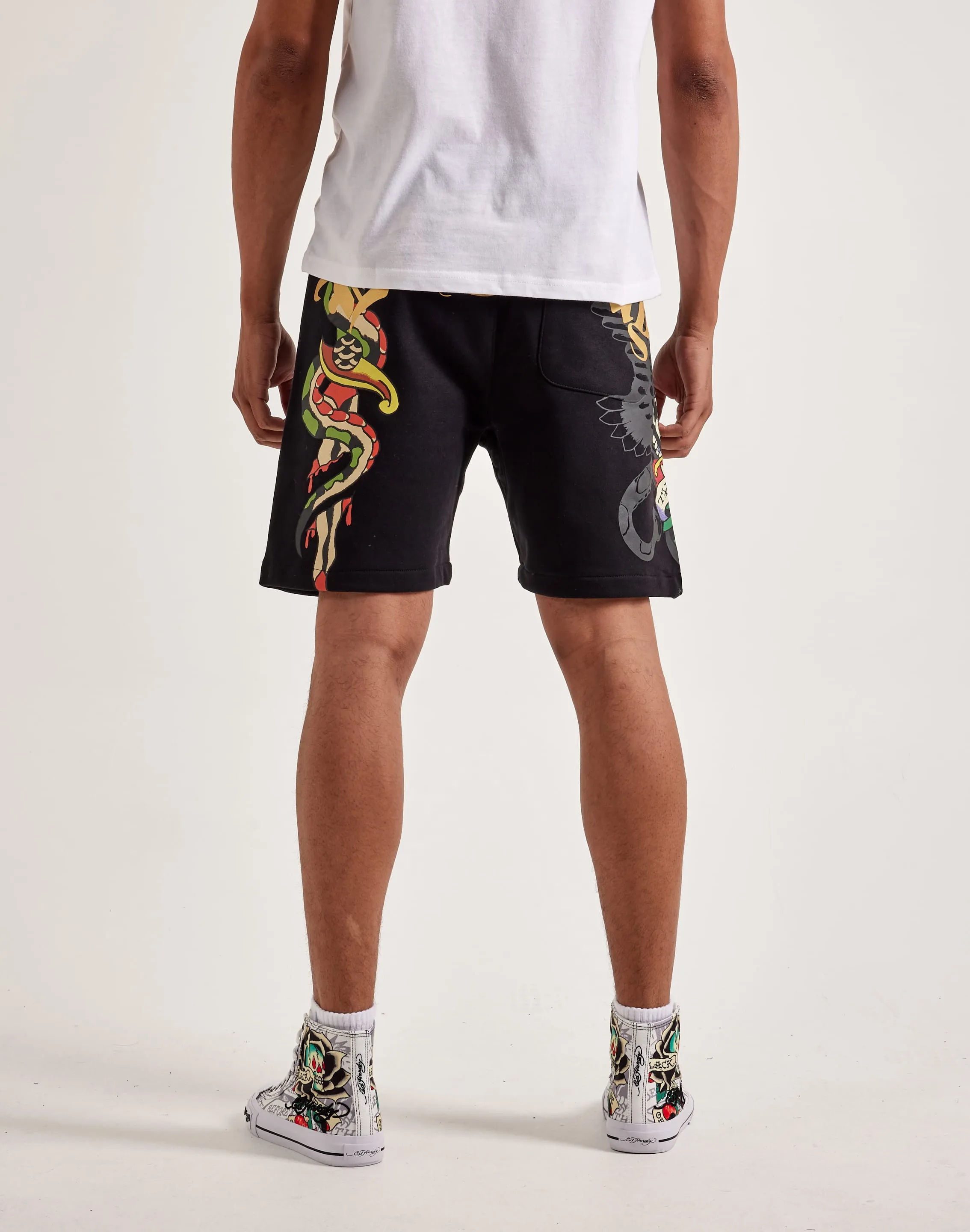 Baby Soft SmoothZipper Ed Hardy Dagger Rose Fleece Shorts