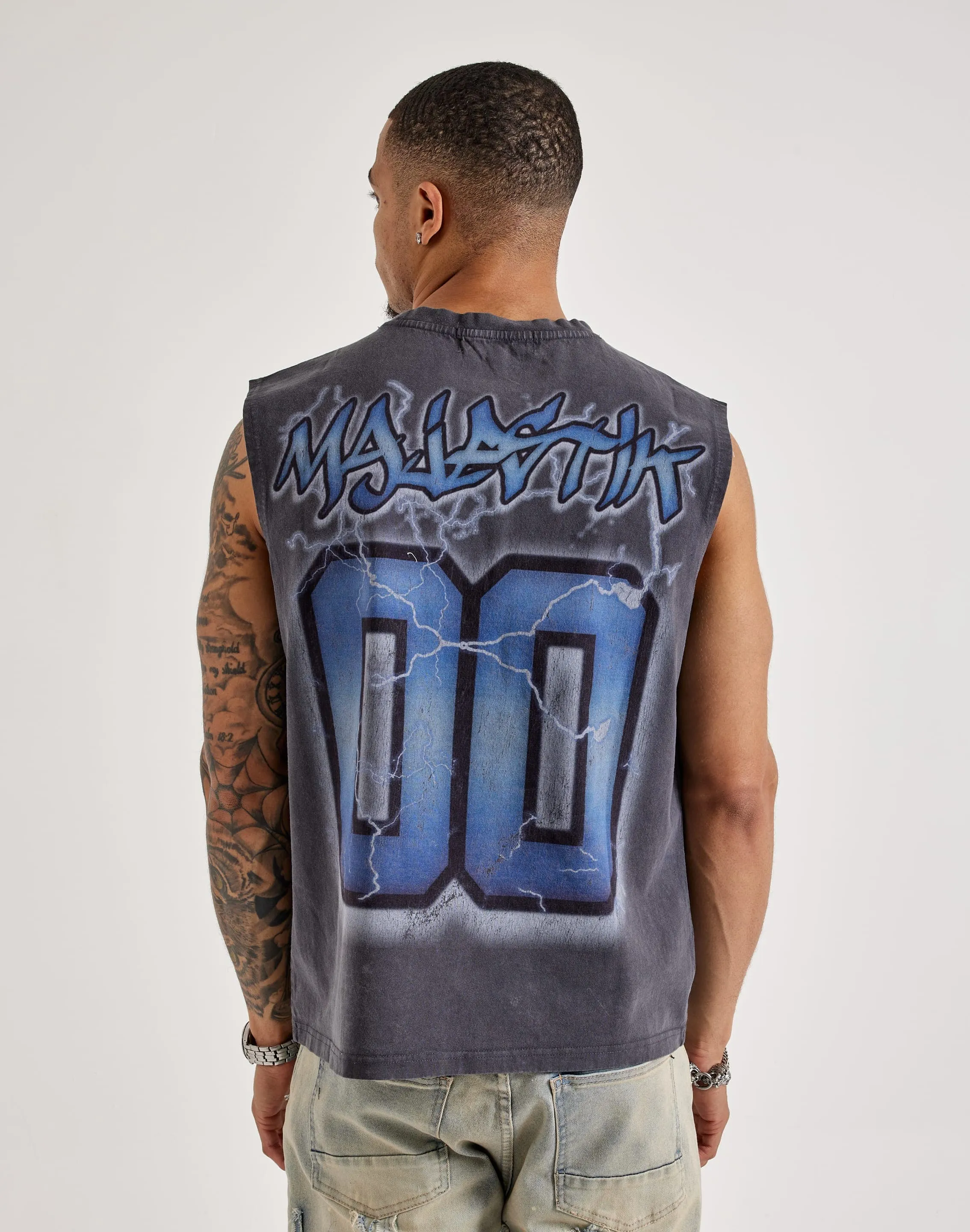 Majestik World Shark Muscle Tee Parisian Chic