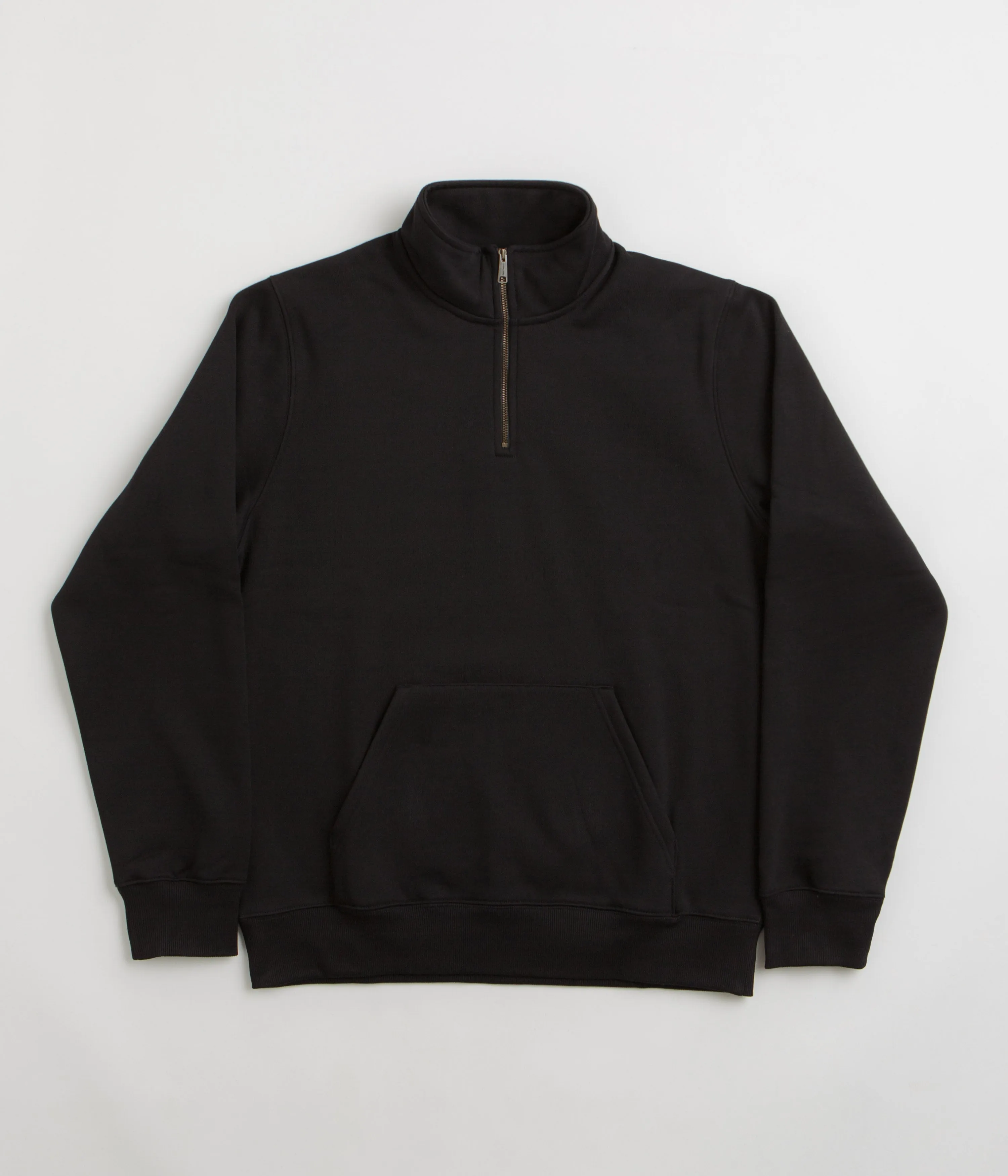Quilted Lining Carhartt Chase Zip Neck Sweatshirt - Black / Gold