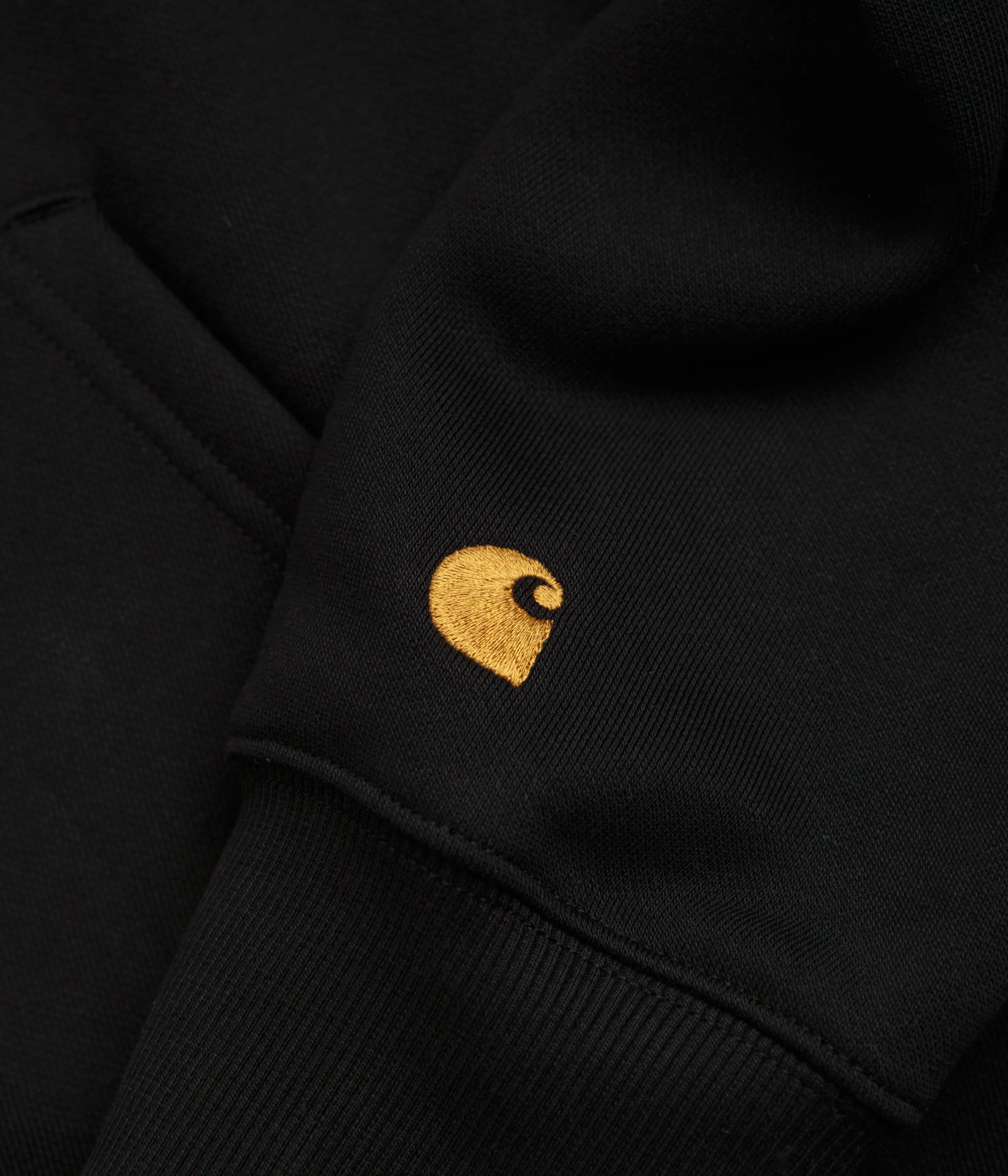 Neutral Colors product shiny sparkle Carhartt Chase Zip Neck Sweatshirt - Black / Gold
