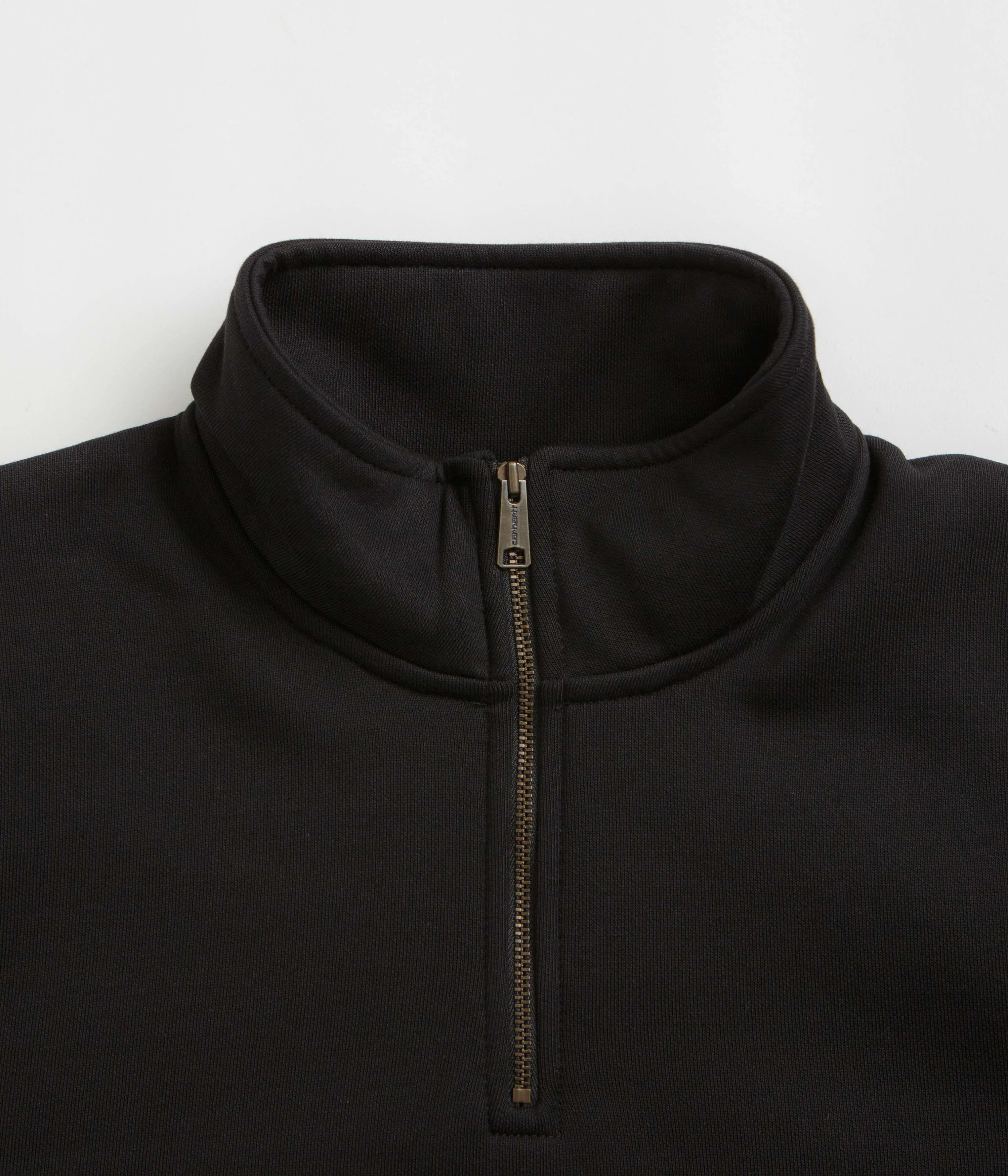 Carhartt Chase Zip Neck Sweatshirt - Black / Gold couple wear