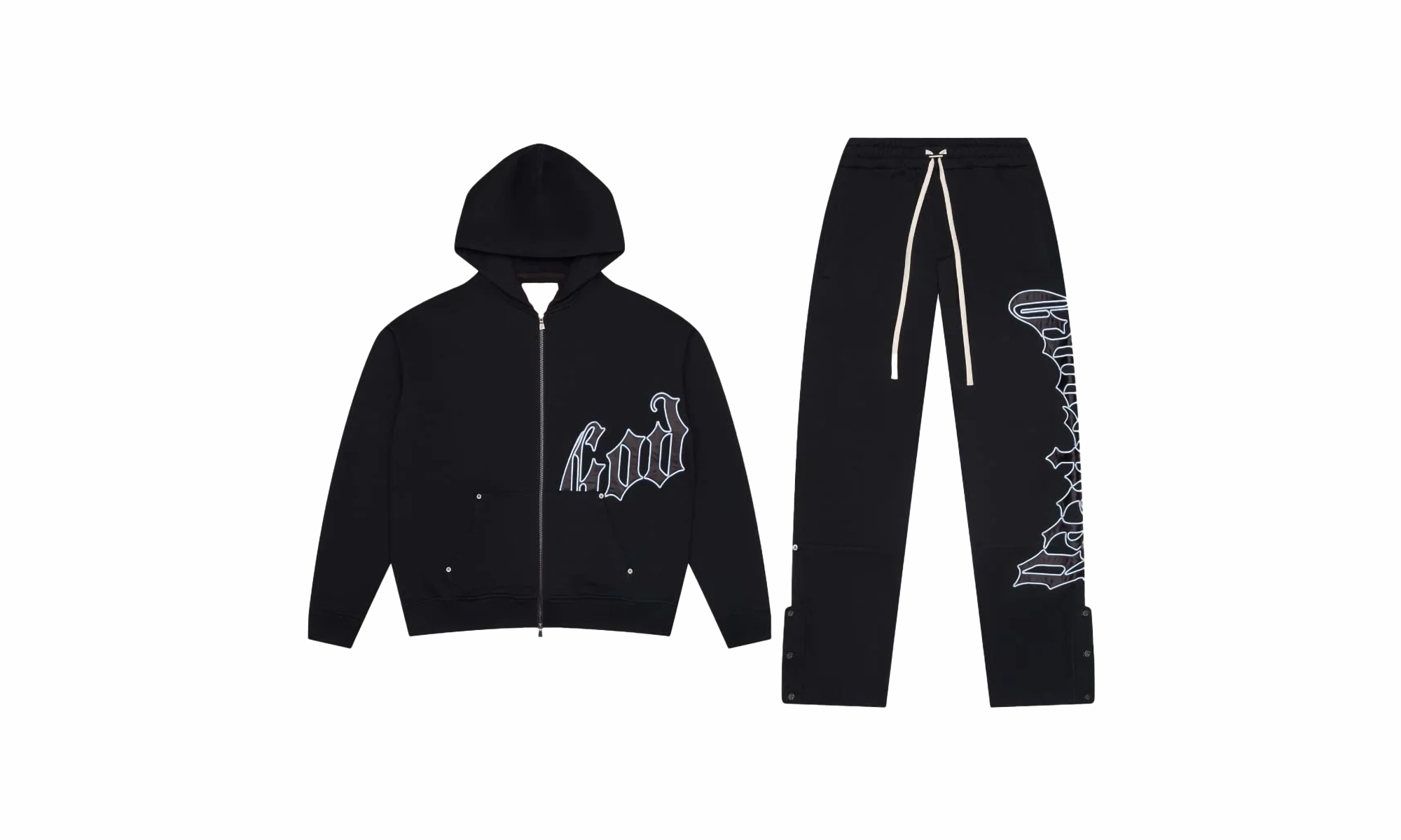 OG Logo Sweatsuit V2 "Light Blue" Smooth Line Adjustable drawstring