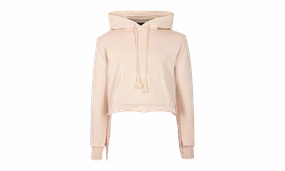 Fringe Cotton Hoodie "Beige"