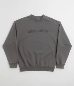 Workout Gear Tweed Fucking Awesome Distressed Stamp Crewneck Sweatshirt - Black