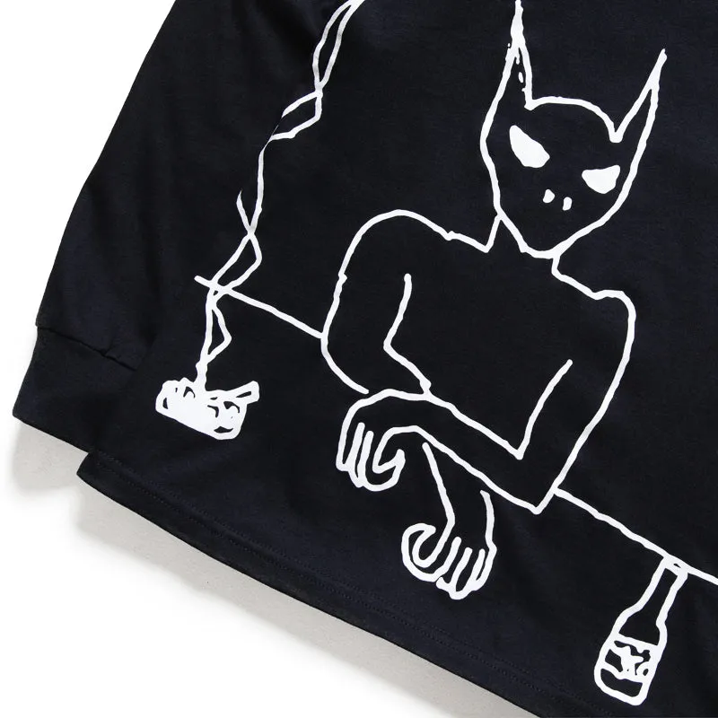 Rural area Fucking Awesome Drunk Alien L/S Tee - Black