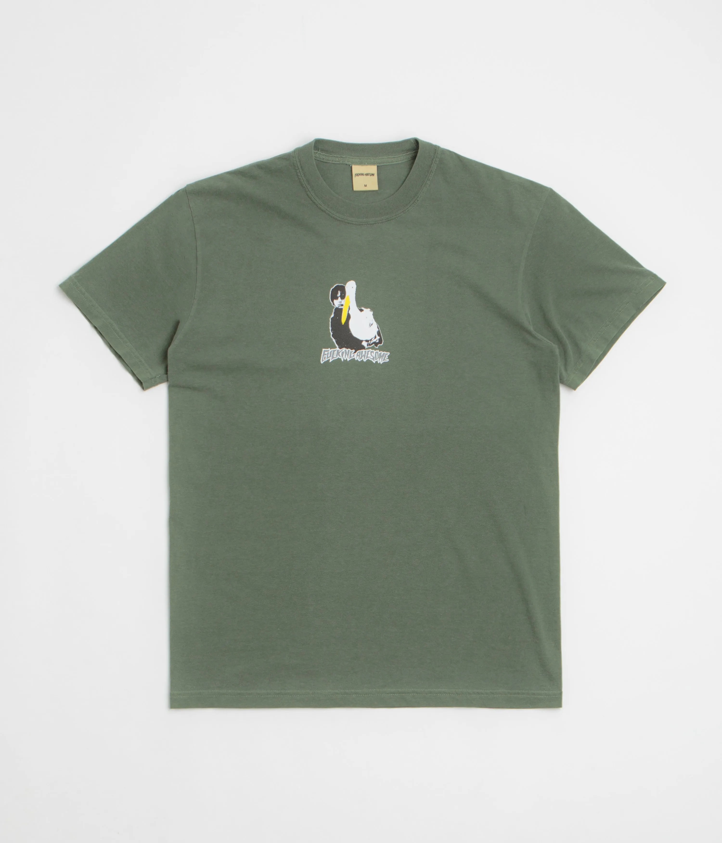 Garment Washed Texture Fucking Awesome High Lonesome II T-Shirt - Moss