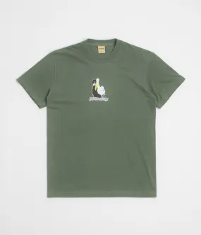 Garment Washed Texture Fucking Awesome High Lonesome II T-Shirt - Moss
