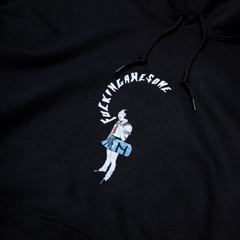 Fucking Awesome Mouth Girl Hoodie - Black meditation wear
