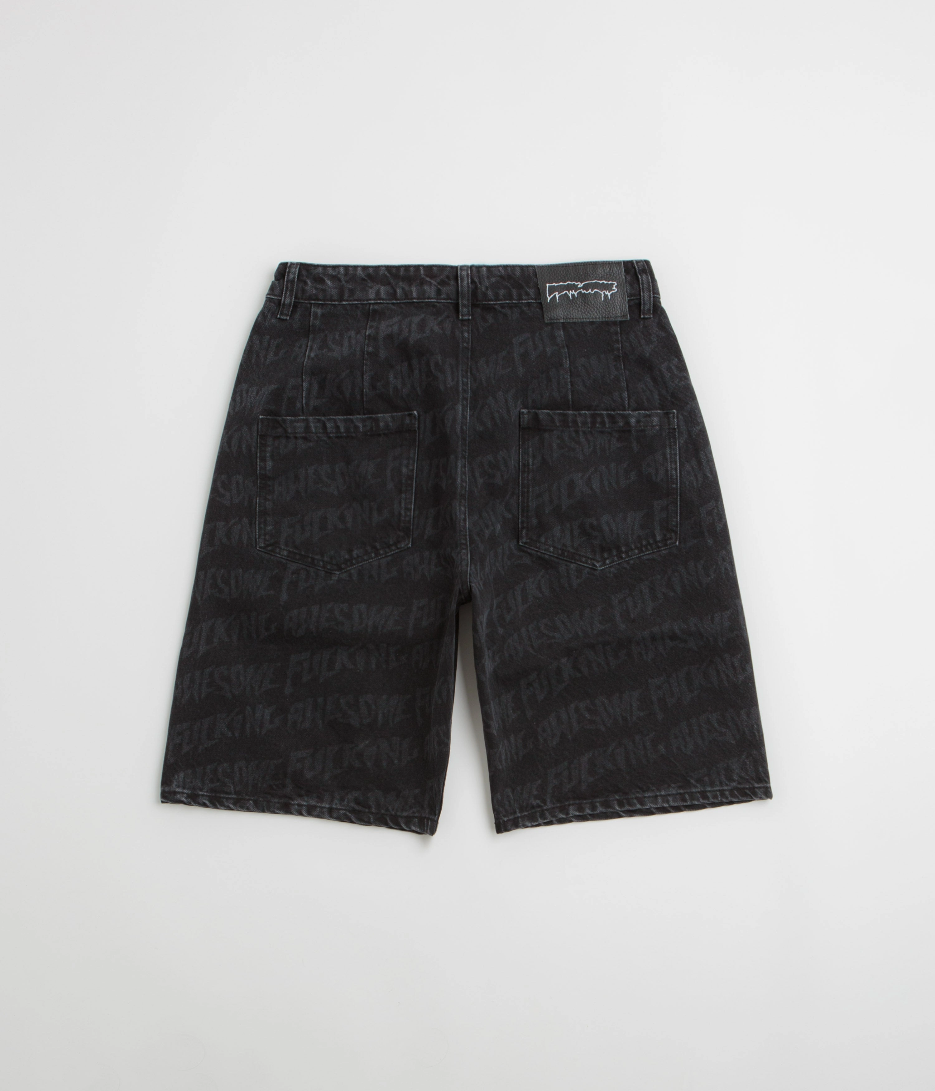 Fucking Awesome Baggy Pleated Denim Laser Shorts - Black Active Shorts