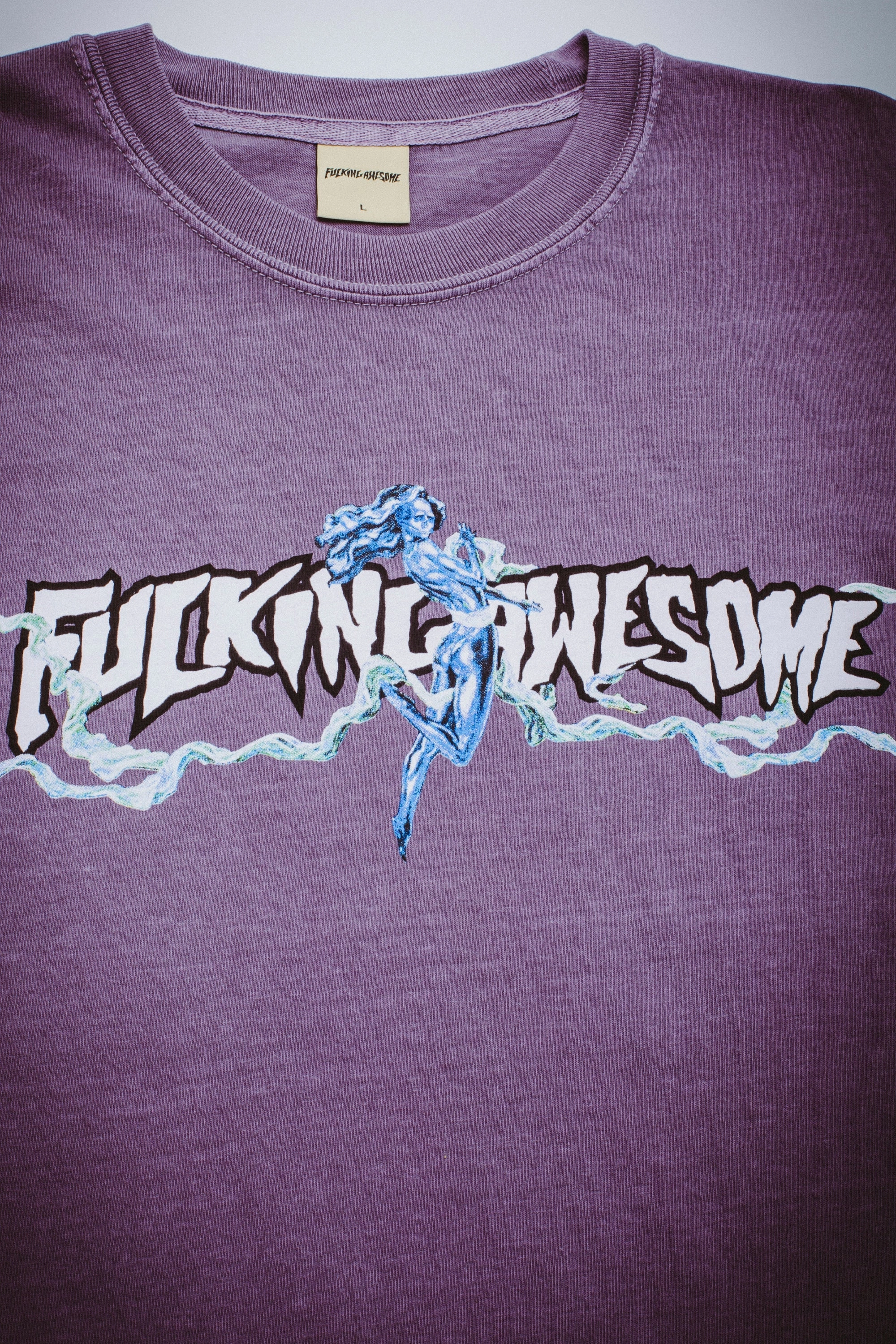 Lightweight Material Asymmetrical Cut Fucking Awesome Baskin Ribbons T-Shirt