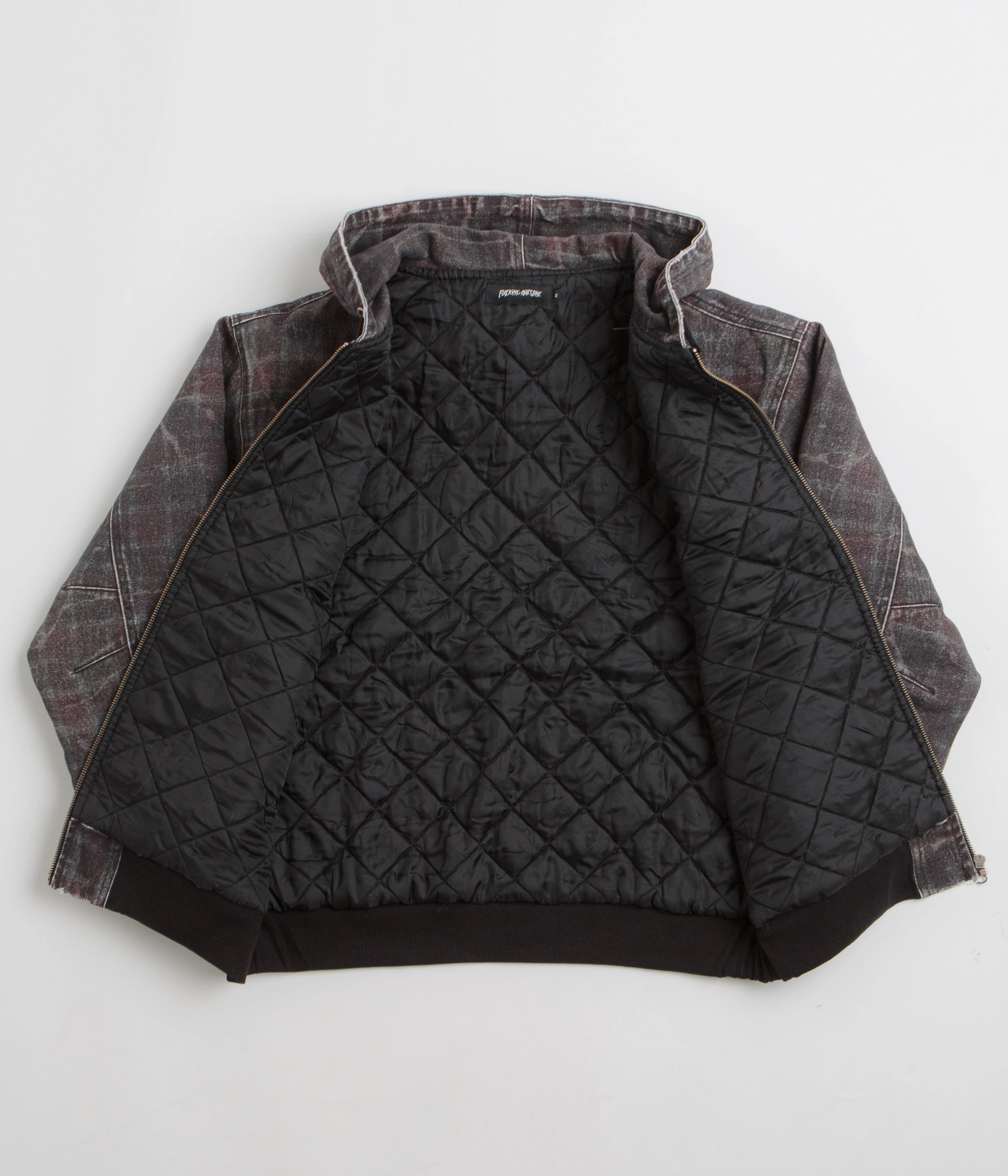 Cold Shield Fucking Awesome Distressed Plaid KO Work Jacket - Brown