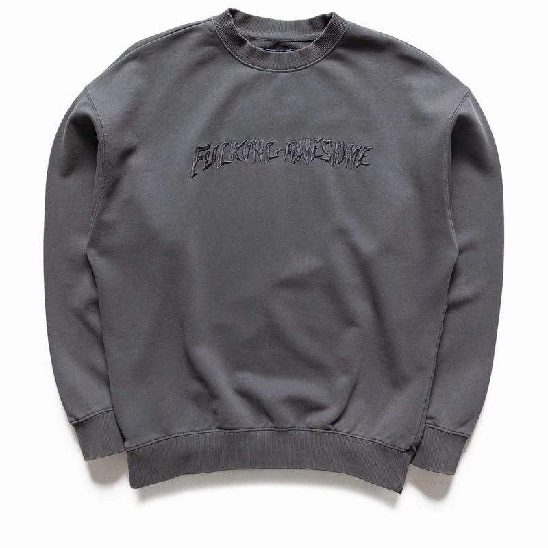 Fucking Awesome Distressed Stamp Crew - Black Elastic cuffs