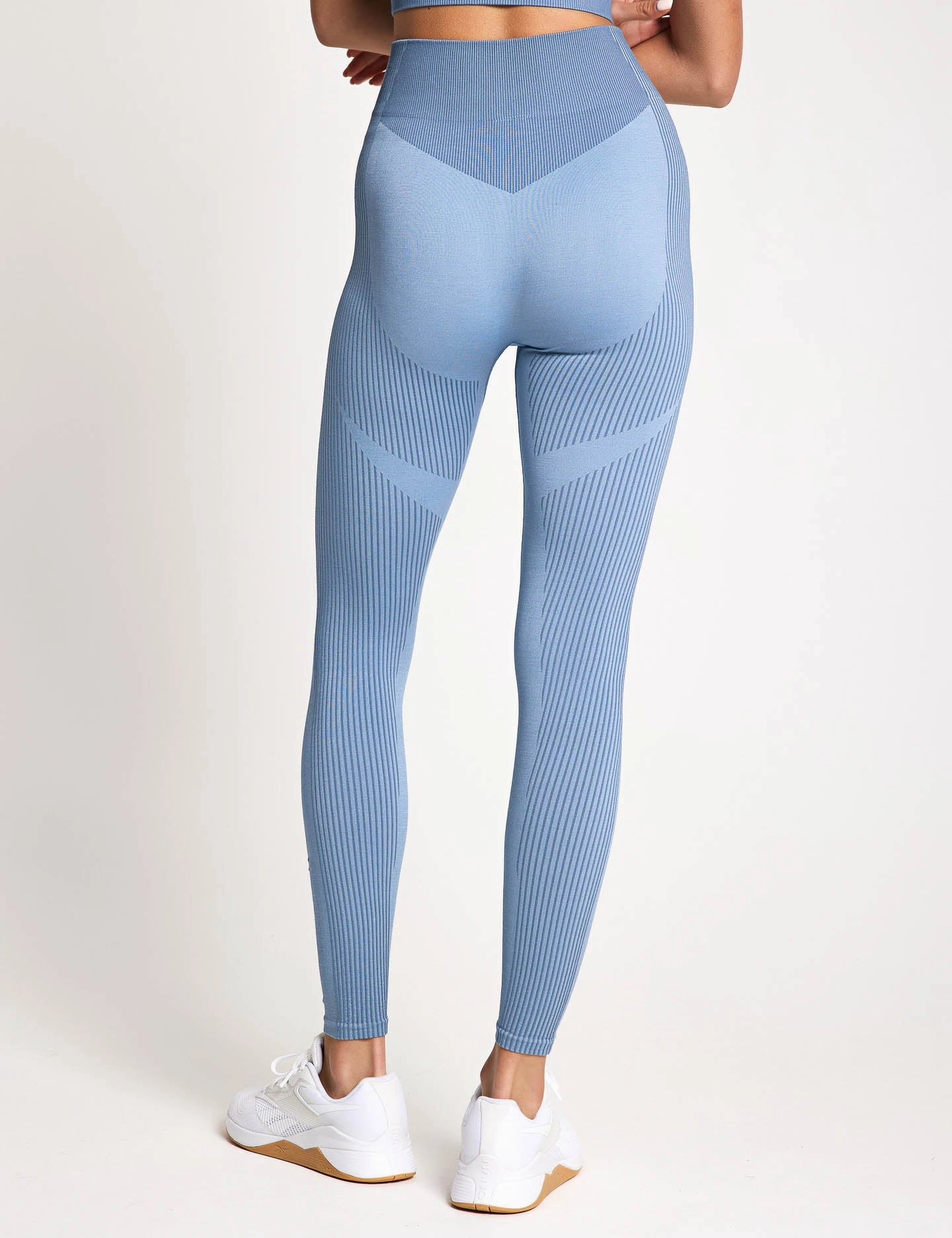 RBK-Lab Seamless 7/8 Leggings - Upgrade Blue Smooth Compression Tall Fit Double Layer