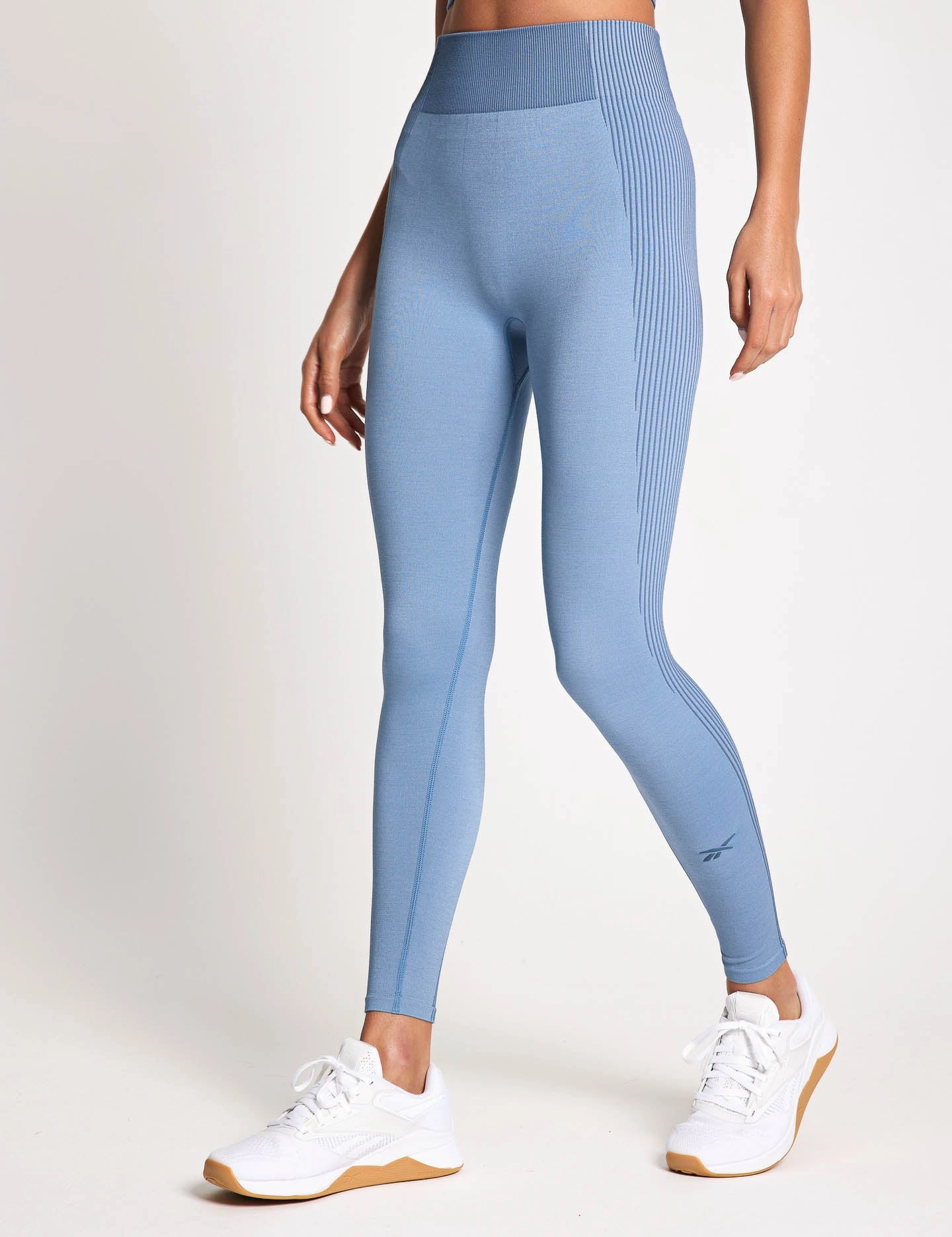 Travel Enthusiast Flexible Wear Basic Style RBK-Lab Seamless 7/8 Leggings - Upgrade Blue