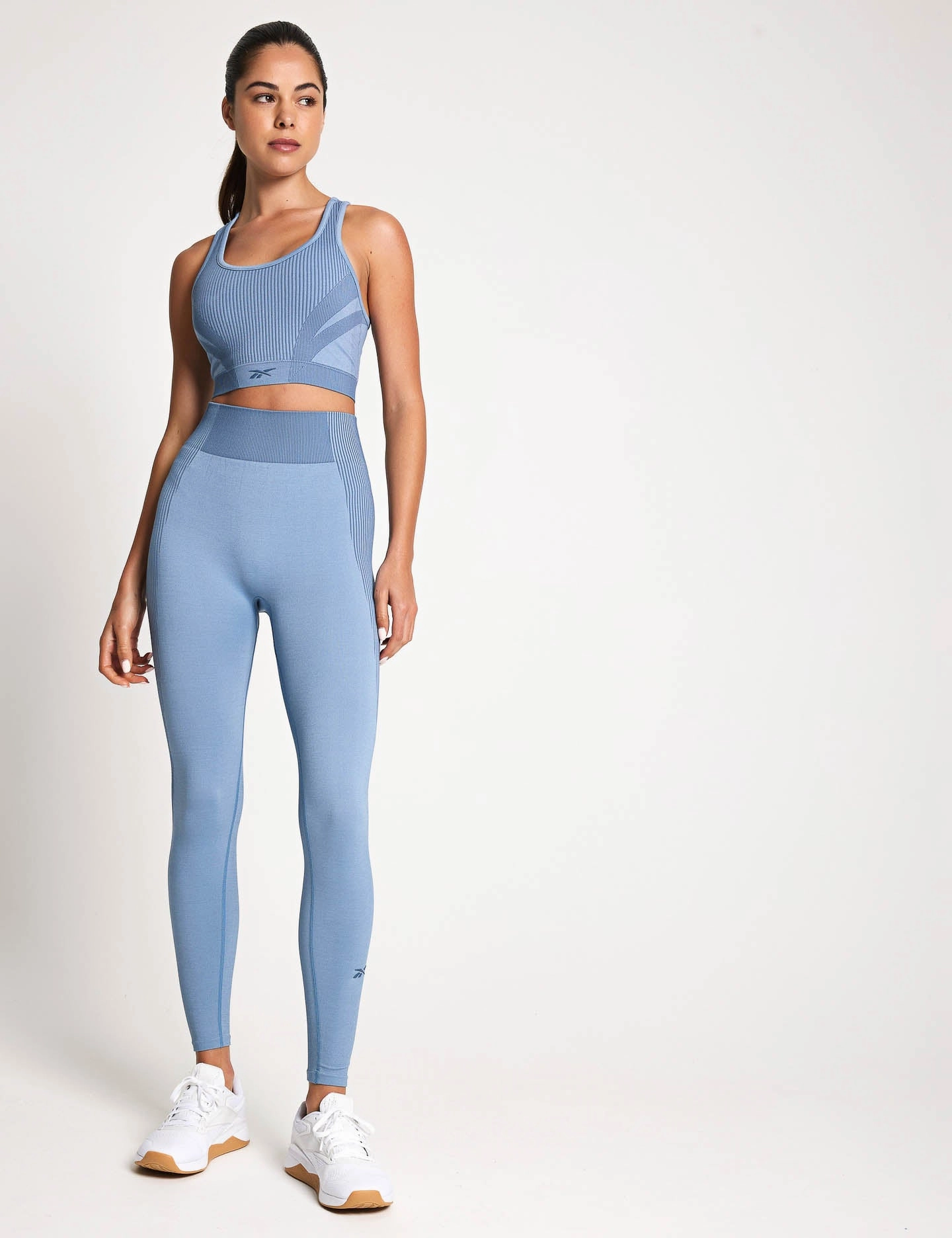 RBK-Lab Seamless 7/8 Leggings - Upgrade Blue Morning Jog Pro Athlete Stretch Feel