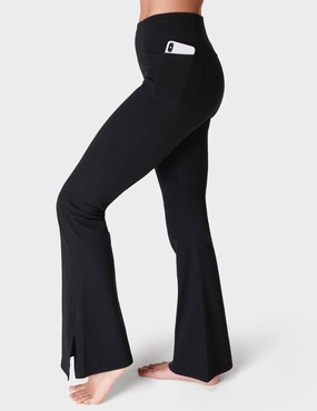 Outdoor Lover High Waist Super Soft Flare Yoga Trousers - Black