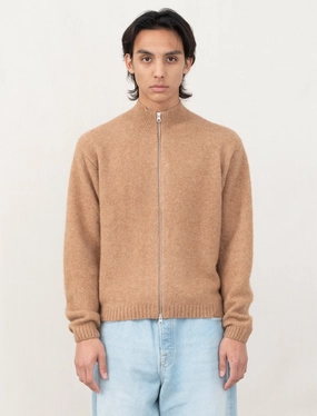 Transition Wear Full Zip Brushed Merino Sweater (Camel)