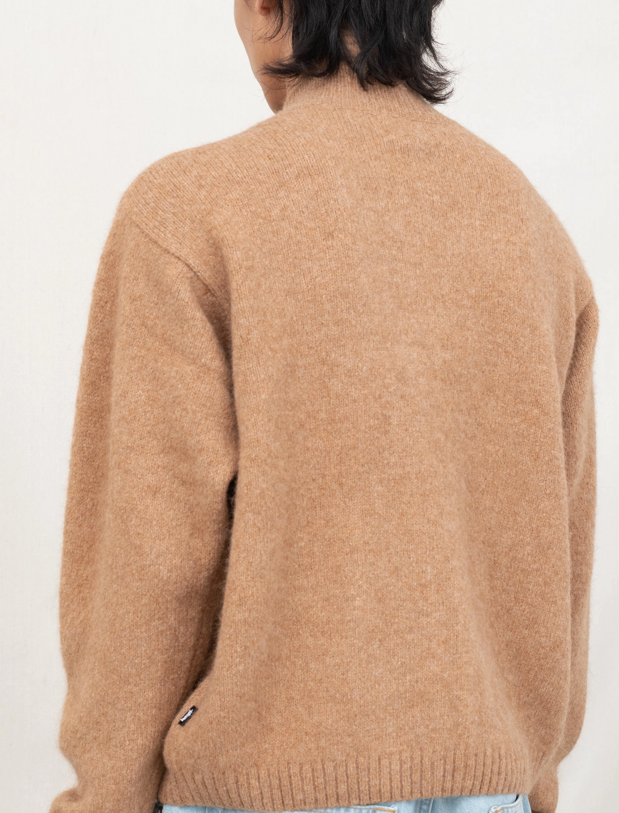 Essential Style Full Zip Brushed Merino Sweater (Camel)