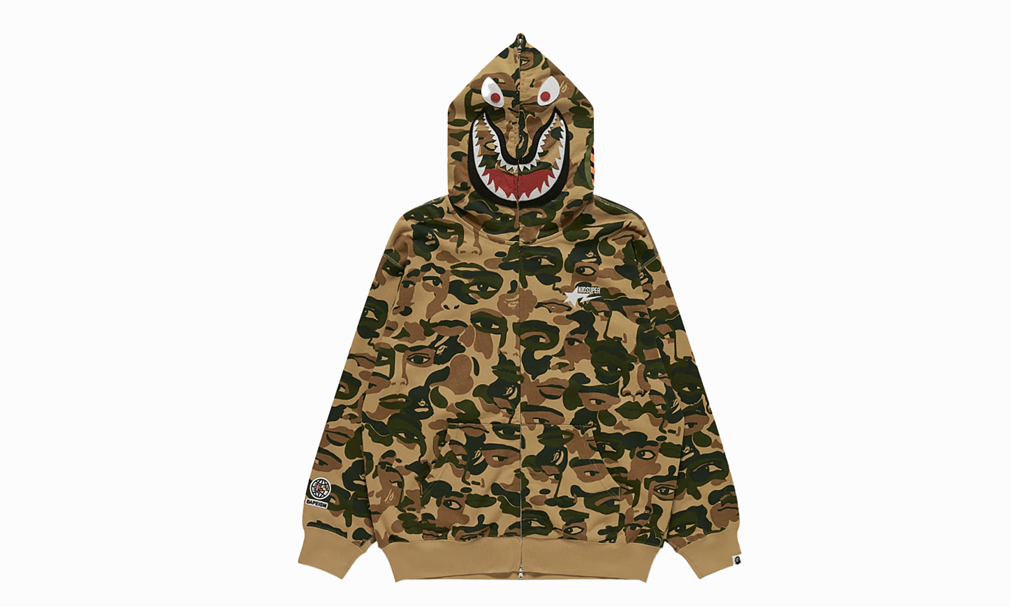 FULL ZIP HOODIE "KIDSUPER CAMO SHARK - GREEN"