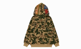 FULL ZIP HOODIE "KIDSUPER CAMO SHARK - GREEN"