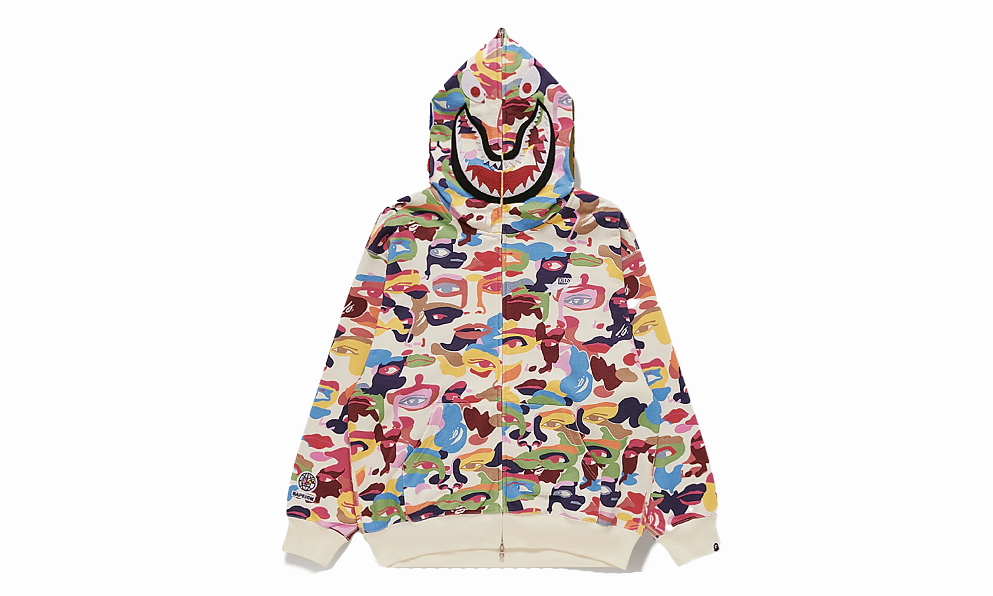 FULL ZIP HOODIE "KIDSUPER CAMO SHARK - MULTI"
