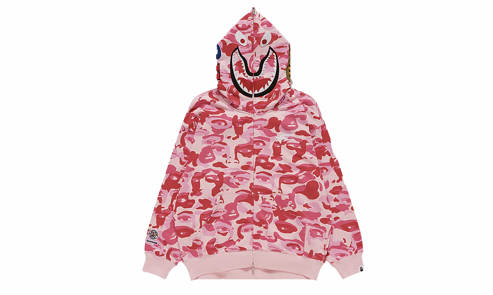 FULL ZIP HOODIE "KIDSUPER CAMO SHARK - PINK"